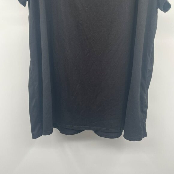 Haptics Womens Twisted Neck Top Short Sleeve Cut Out Black Size 3X - Picture 3 of 9